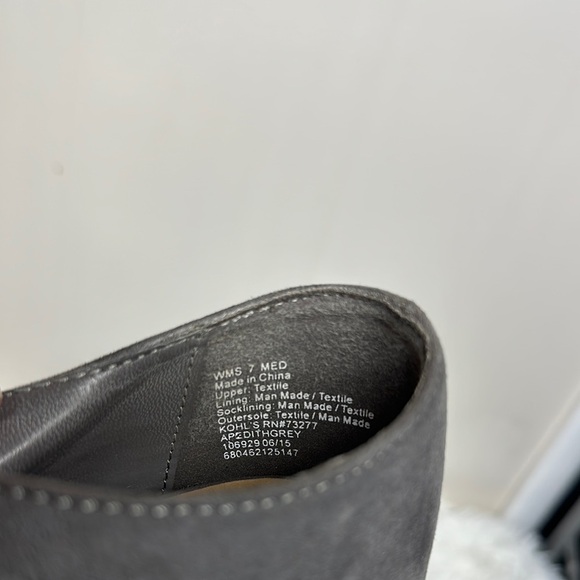 Apt. 9 Gray Suede Bootie Heels - Picture 7 of 9